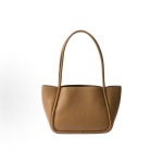 PRADA Enamel metal triangular logo magnetic closed single-shoulder handbag mini Women\'s Camel color